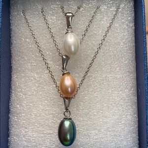 NEW Set of 3 Freshwater Pearl Necklaces
